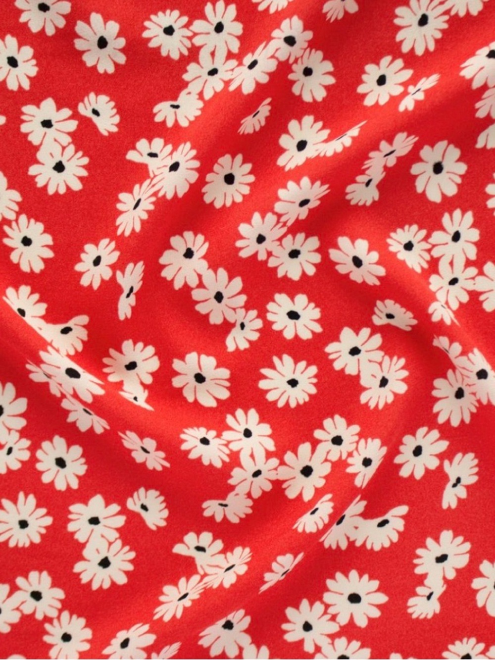 Reformation Designer Deadstock Viscose Crepe - Red Floral - 1m
